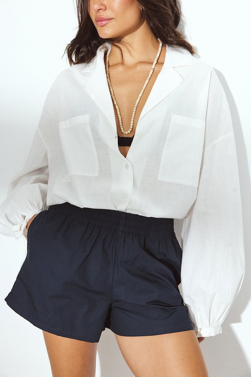 Elastic Waist Cotton Shorts