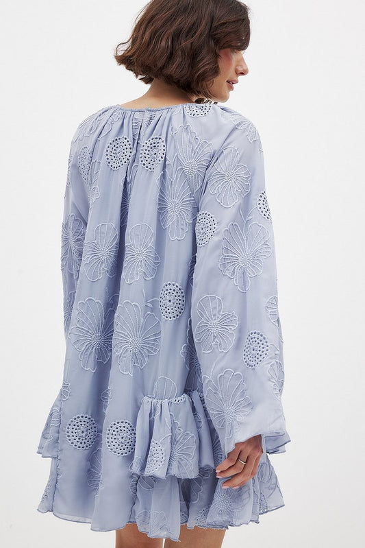 Na-kd Embroidered Volume Mini Dress