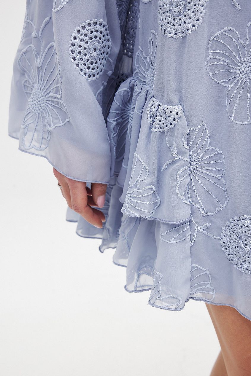 Na-kd Embroidered Volume Mini Dress