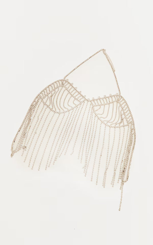 Silver Tassel Diamante Bralette