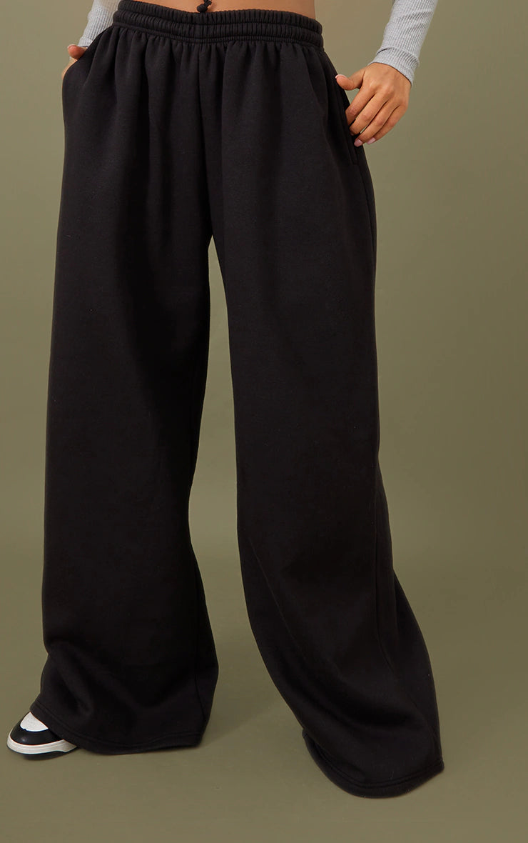 Tall Black Wide Leg Joggers