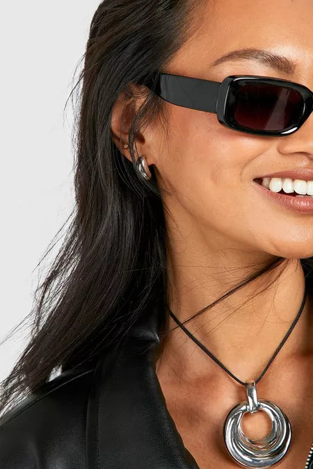 Tinted Lense Rectangular Frame Sunglasses