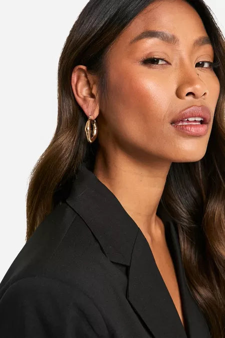 Chunky Abstract Hoop Earrings