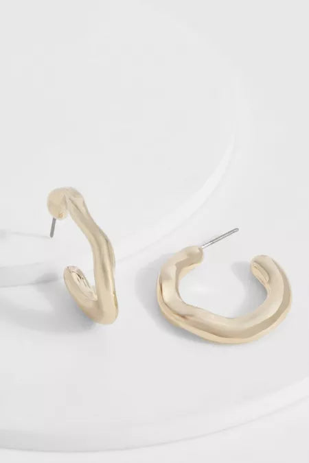 Hammered Gold Hoop Earring