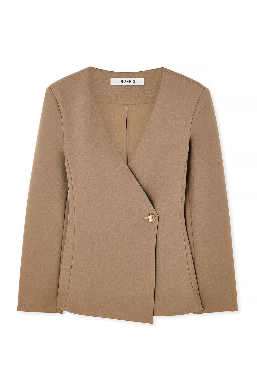 Fitted Blazer Without Lapel