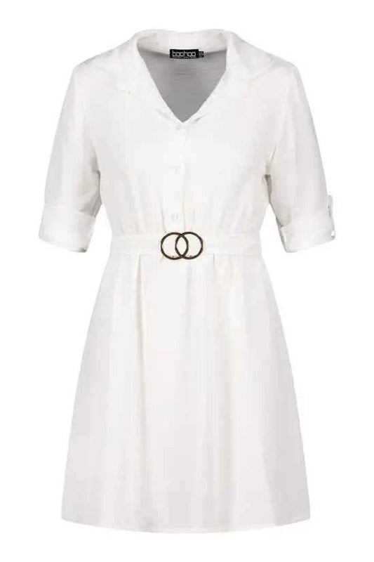 boohoo Belted Shirt Dress