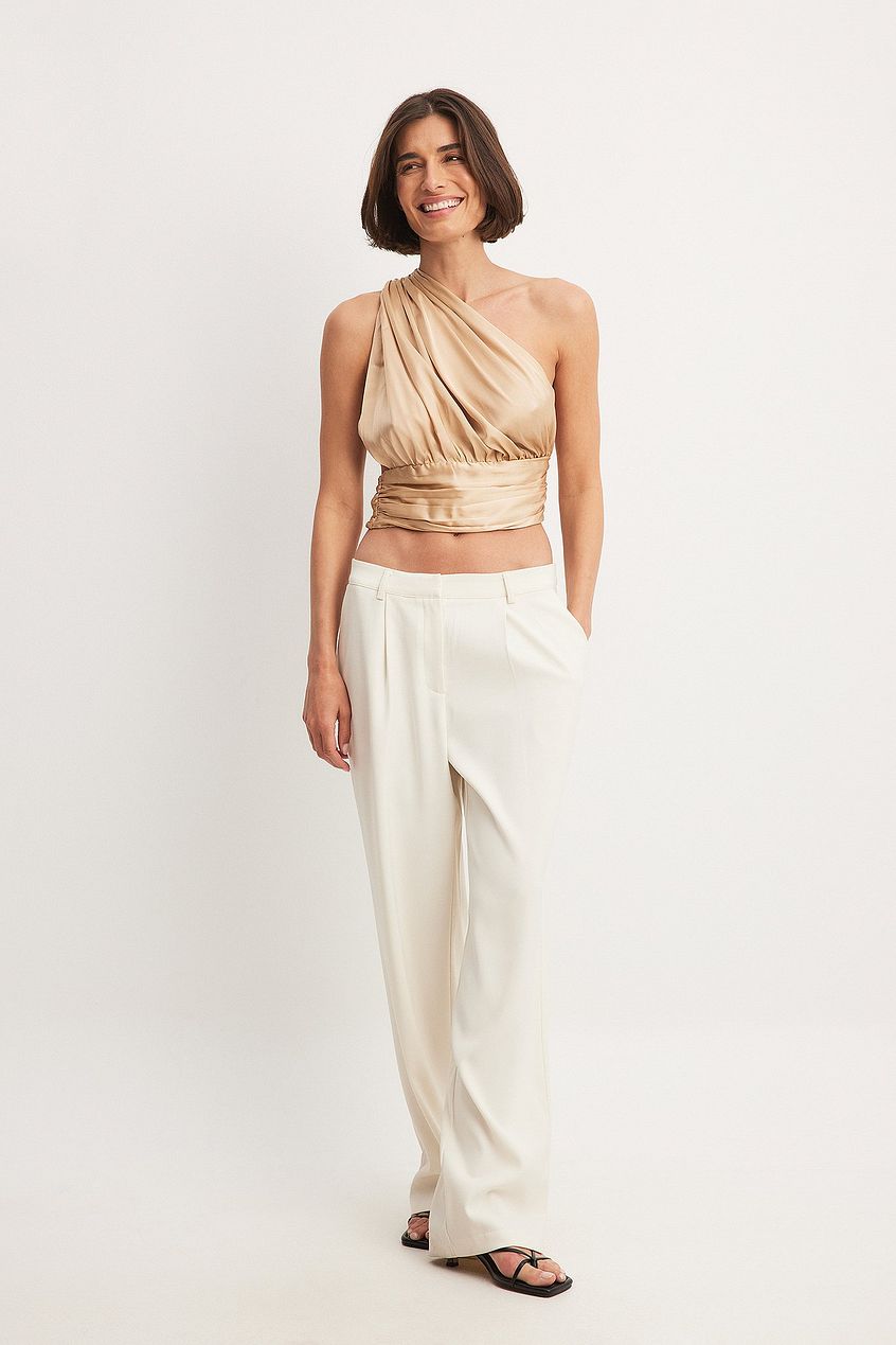 Gathered Waist Satin Top