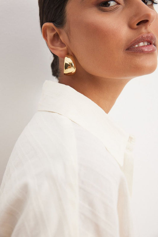 Gold Plated Plain Wide Hoops
