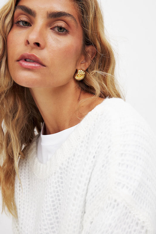 Gold Plated Swirl Studs Earrings Gold