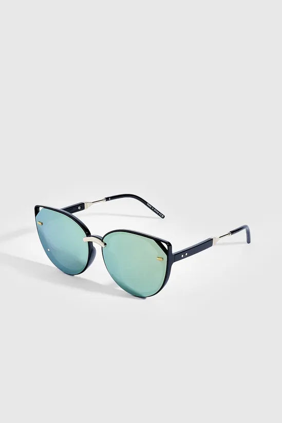 Mirrored Oversized Cat Eye Sunglasses