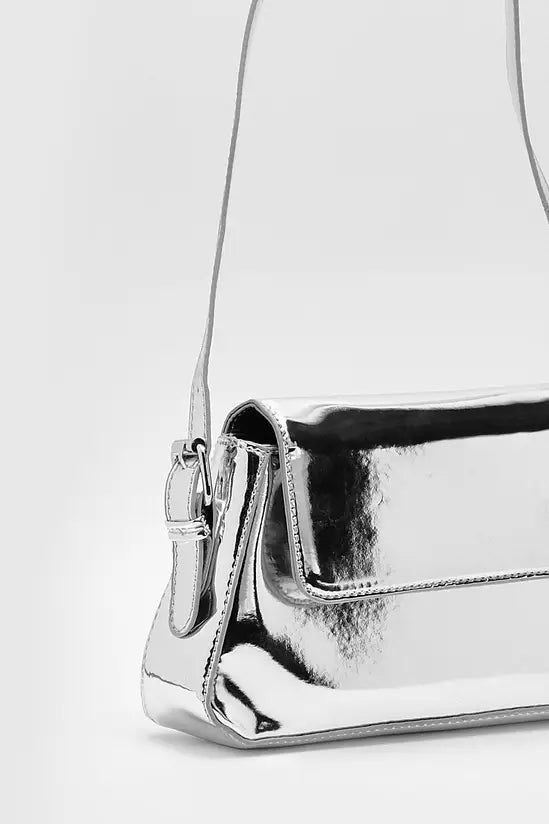 boohoo Metallic Shoulder Bag