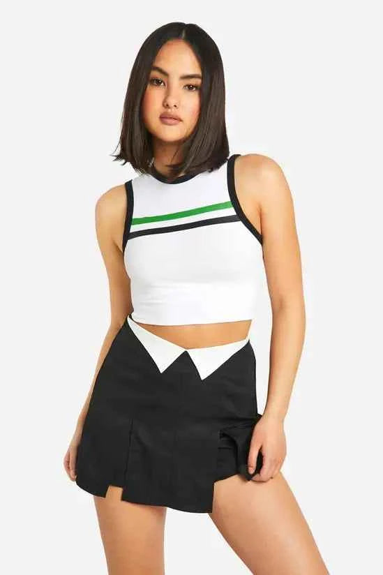 boohoo Twill Fold Over Detail Skorts