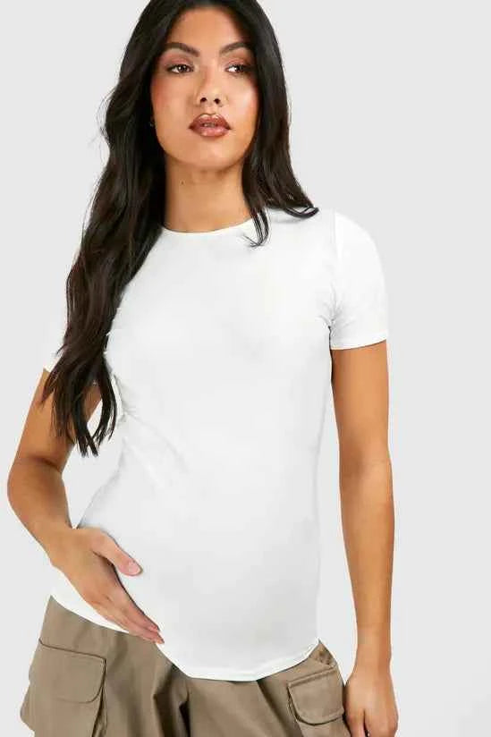 boohoo Maternity Soft Touch Crew Neck T-shirt