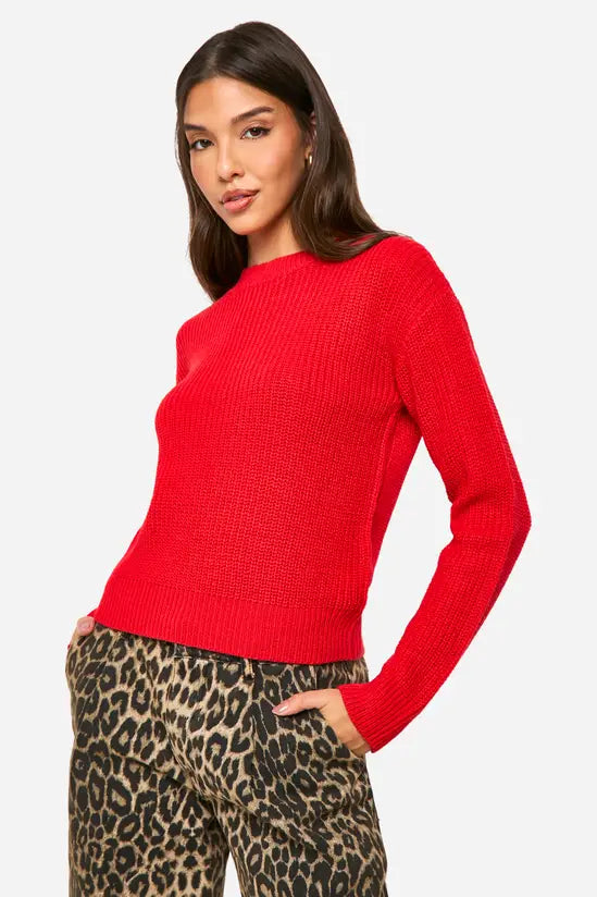 boohoo Basic Crew Neck Crop Jumper