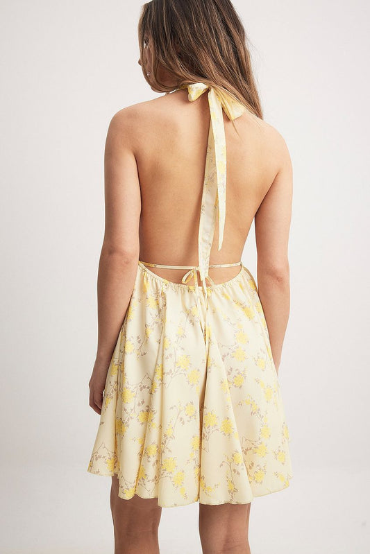 Halterneck Panelled Mini Dress