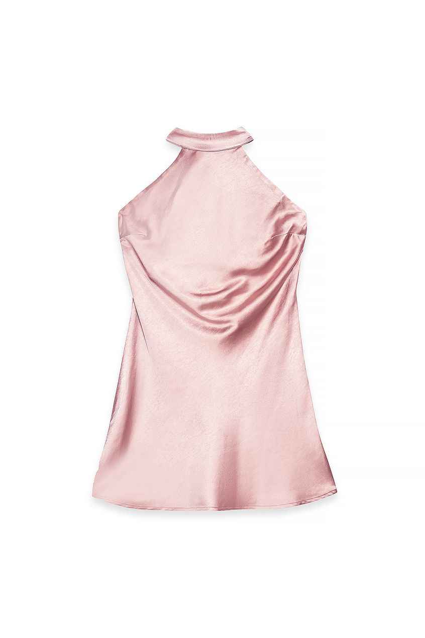 Na-kd Hammered Satin Tie Back Mini Dress