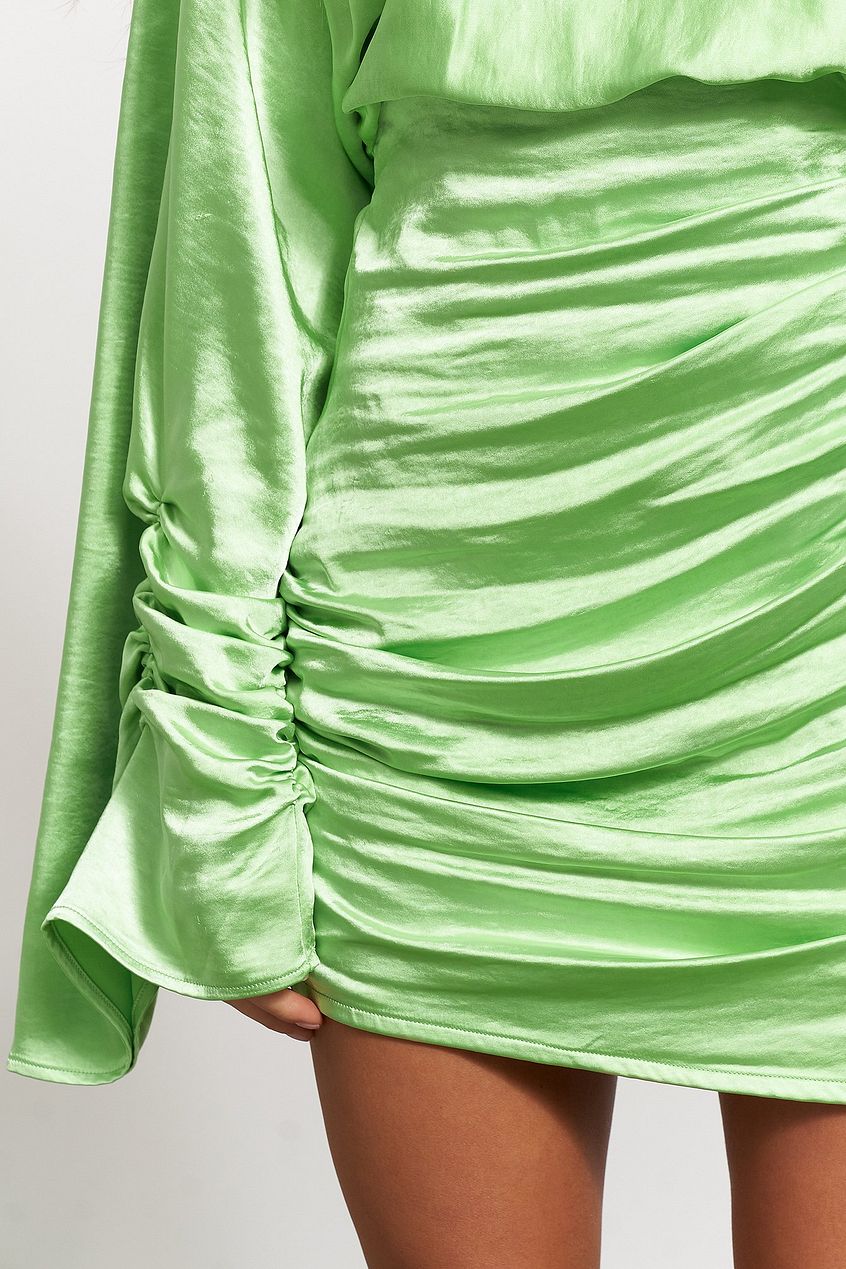 Draped Detail Satin Dress