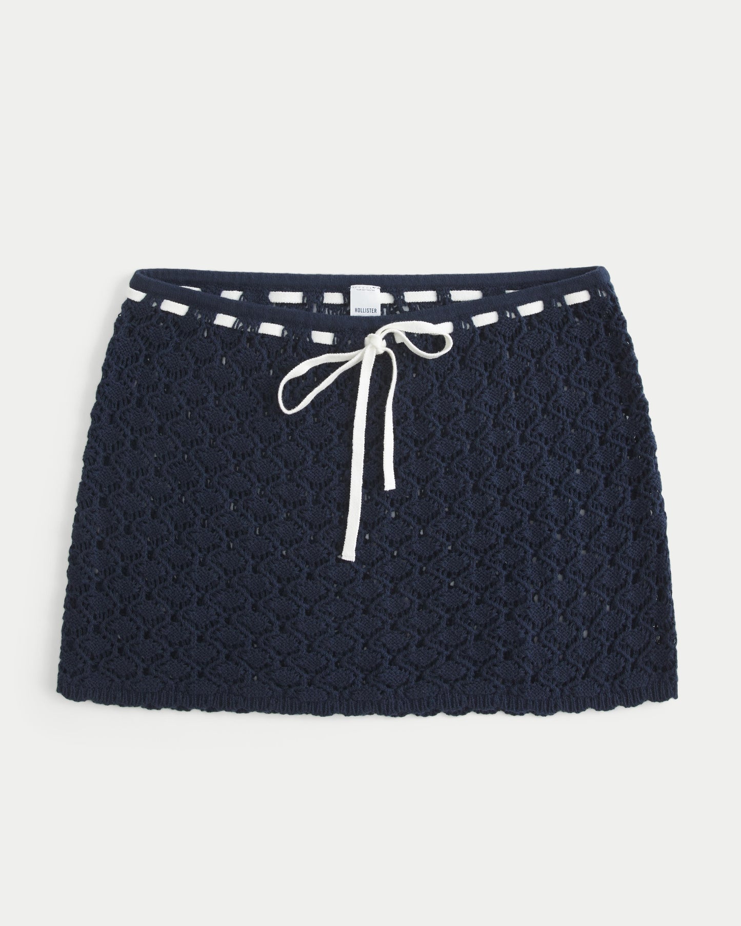 Hollister Low Rise Crochet Mini Skirt In Black