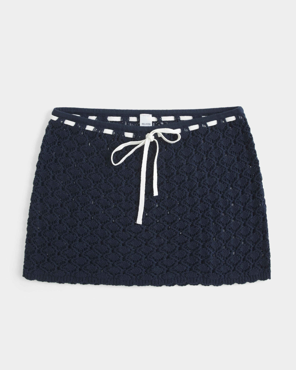 Hollister Low Rise Crochet Mini Skirt In Black