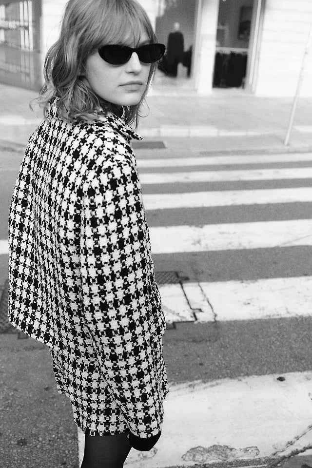 H&M Black Dark Jacquard-weave jacket and shorts SET