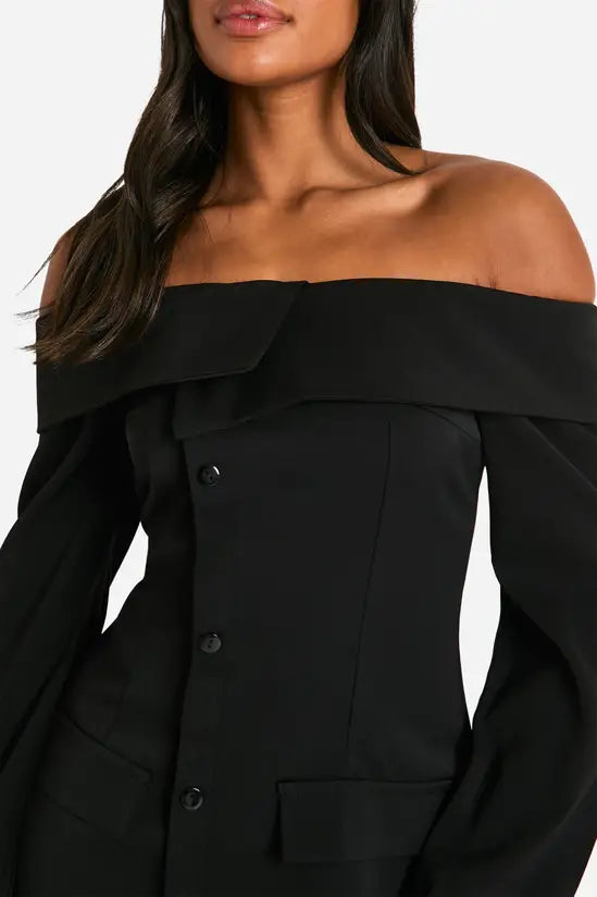 boohoo Bardot Blazer Dress