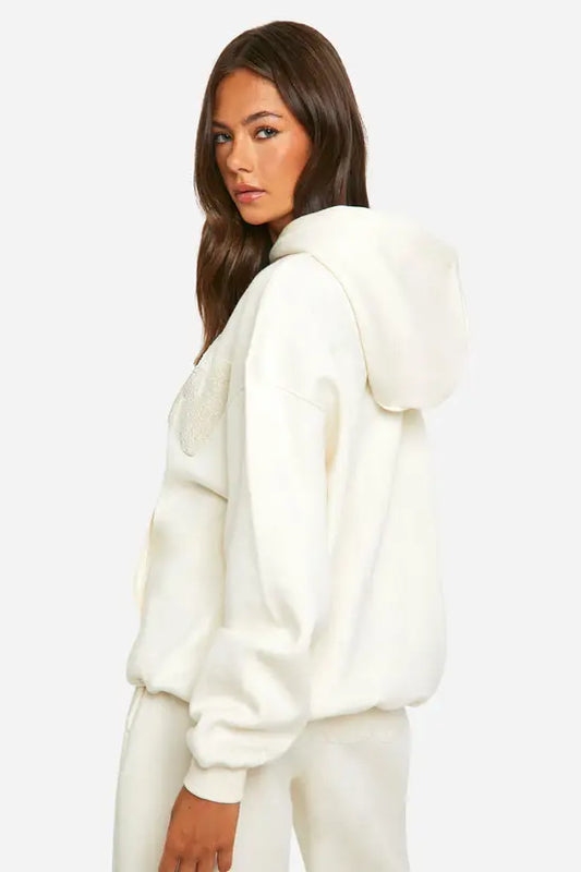 Boohoo - DSGN Studio Toweling Applique Oversized Hoodie