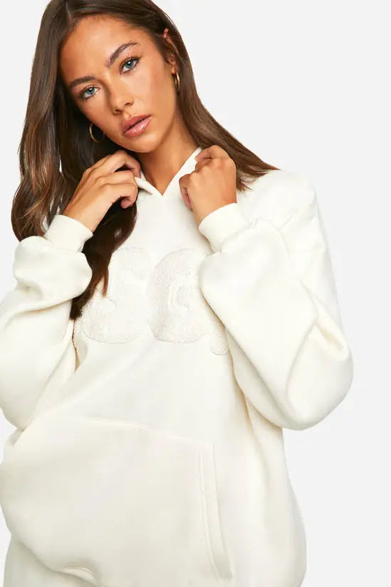 Boohoo - DSGN Studio Toweling Applique Oversized Hoodie