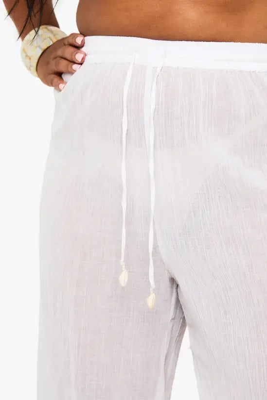boohoo Shell Trim Wide Leg Beach Trousers