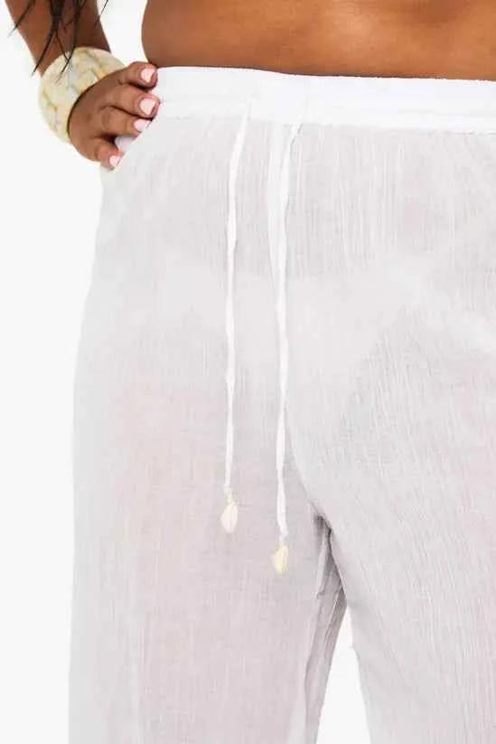 boohoo Shell Trim Wide Leg Beach Trousers