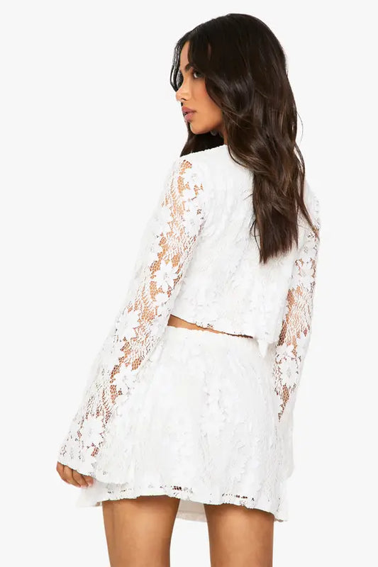 boohoo Petite Crochet Long Sleeve Top