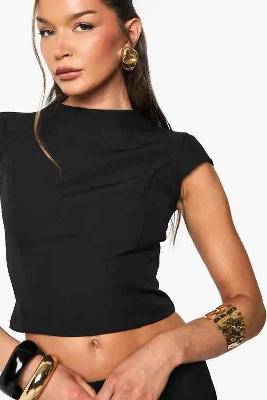 Boohoo High Neck Tailored Top