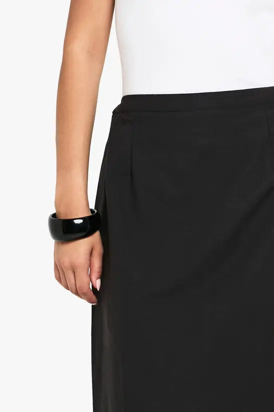 boohoo Linen Split Back Maxi Skirt