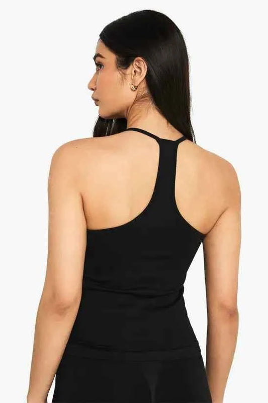 boohoo Seamless Rib Racer Back Vest Top