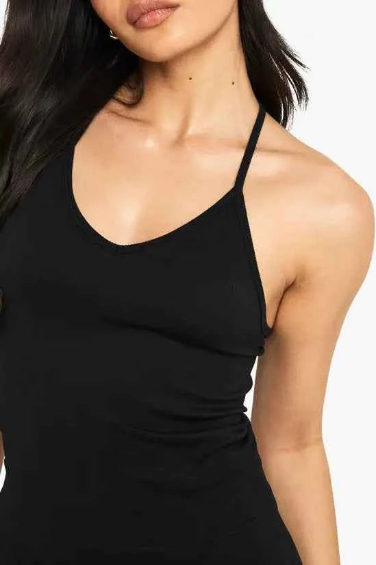boohoo Seamless Rib Racer Back Vest Top
