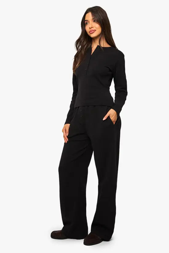 boohoo Cotton Button Trouser