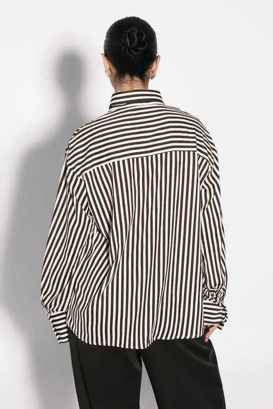 boohoo Mixed Stripe Fitted Shirt