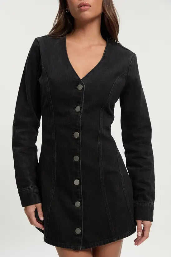 boohoo Flare Long Sleeve Mini Dress