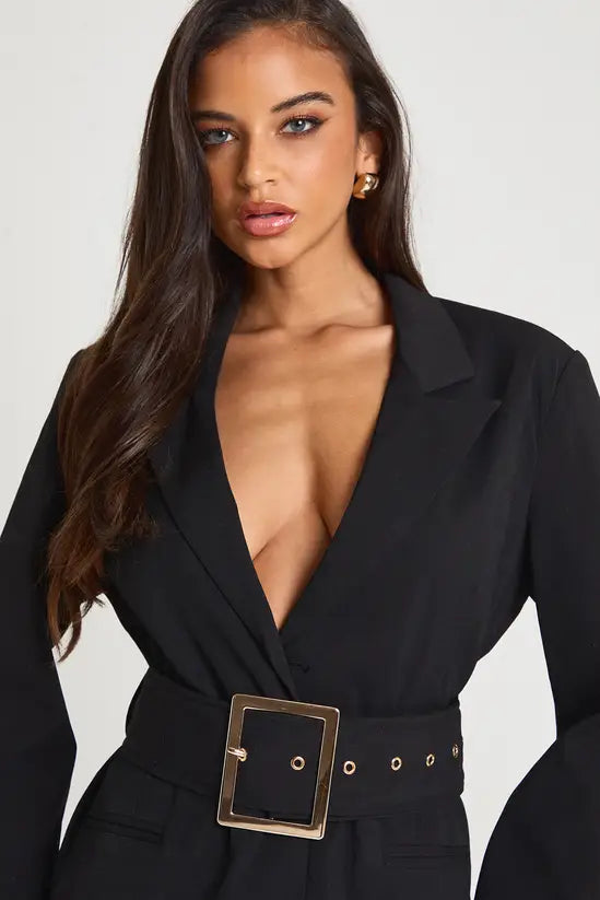boohoo Oversized Buckle Tailored Blazer Dress