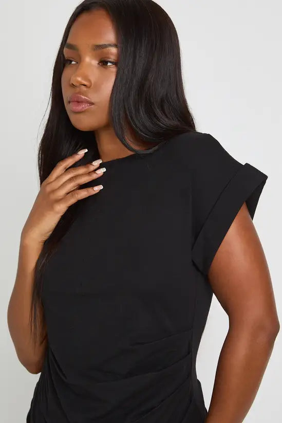 boohoo Jersey Cinched Waist Short Sleeve T-shirt