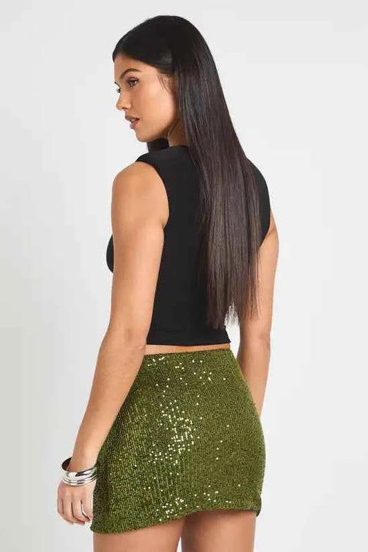 boohoo Sequin Mini Skirt