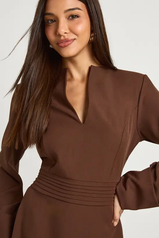 boohoo Tailored Long Sleeve Mini Dress