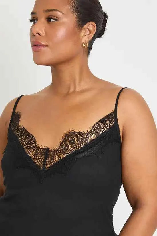 boohoo Plus Lace Trim Cami Top