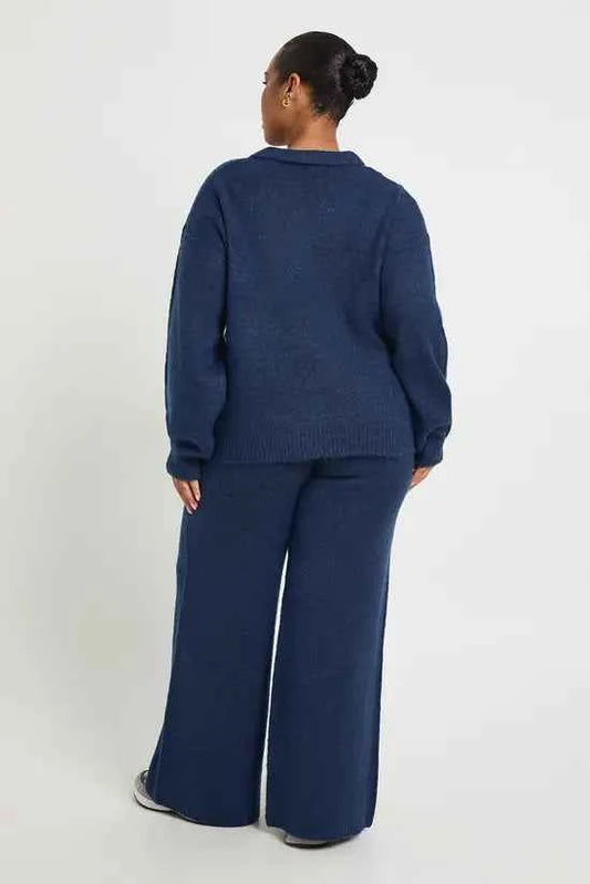boohoo Plus Collar Knitted Top