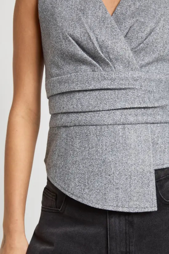 boohoo Wool look Sleeveless Wrap Top