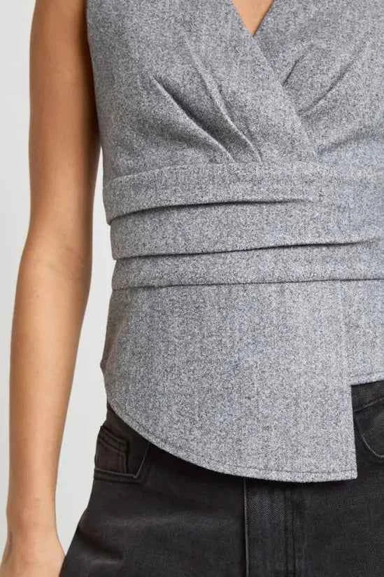 boohoo Wool look Sleeveless Wrap Top