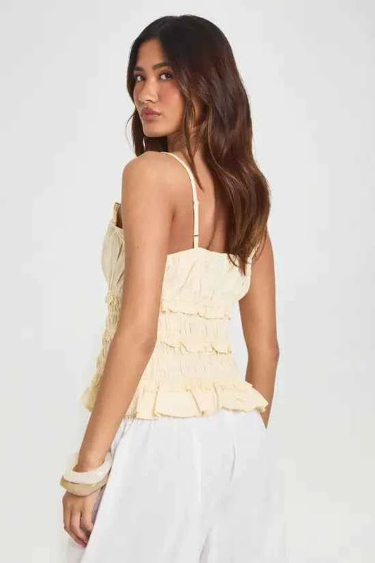boohoo Poplin Ruched Cami Top