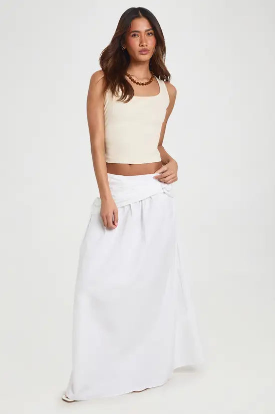 boohoo Poplin Wrap Maxi Skirt