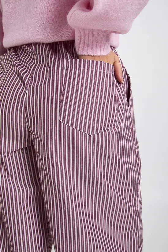 Boohoo Woven Stripe Elasticated Waist Wide Leg Trouser