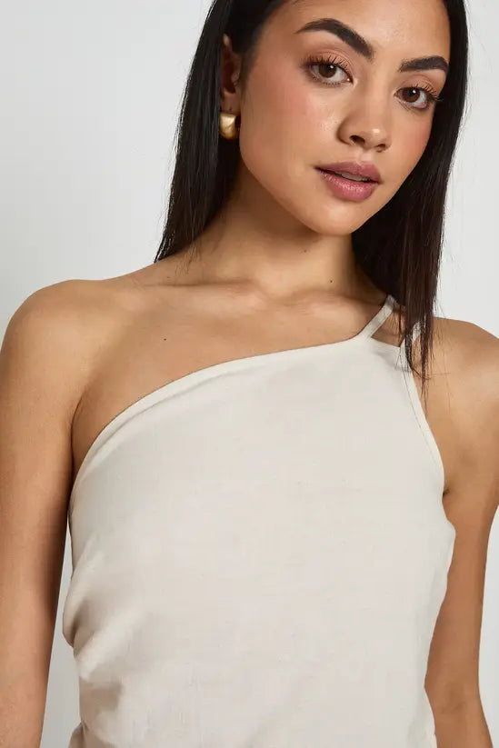 boohoo Linen Look Asymmetric Cami