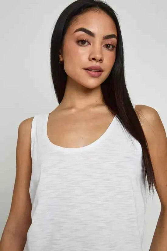 boohoo Sheer Slub Low Scoop Back Vest Top